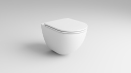 VITALLE LUKKA miska WC ceramiczna wisząca bezkołnierzowa 36.5 x 51.5 x 33 biała z deską wolnoopadającą 541204111187K1VL