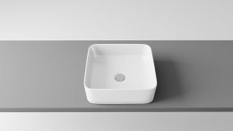 VITALLE ROANA QUADRO umywalka ceramiczna nablatowa kwadratowy bez otworu bez przelewu 380 x 380 x 127 mm biała 20743811121000VL