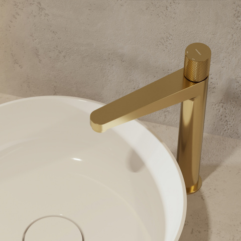 Omnires Contour bateria umywalkowa wysoka kolor złoty szczotkowany CT8012GLB