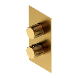 Omnires Contour termostatyczna bateria prysznicowo-wannowa podtynkowa kolor złoty szczotkowany CT8036GLB