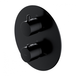 Omnires Y termostatyczna bateria prysznicowo-wannowa podtynkowa, element natynkowy czarna Y1236ROBL