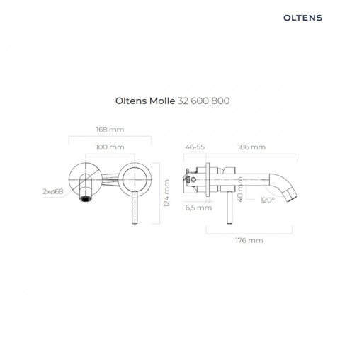 Z kodem LATO -7% !!! Oltens Molle bateria umywalkowa podtynkowa kompletna złota 32600800
