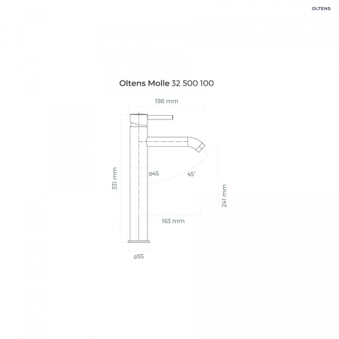 Z kodem LATO -7% !!! Oltens Molle bateria umywalkowa stojąca wysoka czarny mat 32400300