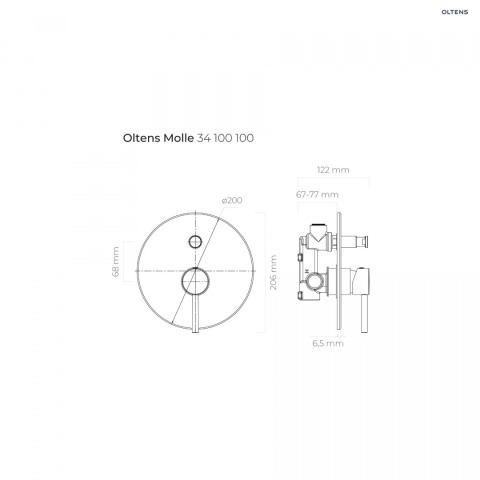 Z kodem LATO -7% !!! Oltens Molle bateria wannowo-prysznicowa podtynkowa kompletna czarny mat 34100300