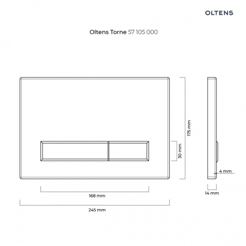 Z kodem LATO -7% !!! Oltens Torne przycisk spłukujący do WC szklany biały/chrom/biały 57200000
