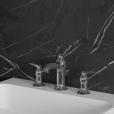 Omnires Art Deco bateria umywalkowa 3-otworowa kolor chrom AD5114CR