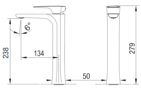 Blue Water Monaco Bateria umywalkowa wysoka MON-BUW.050C