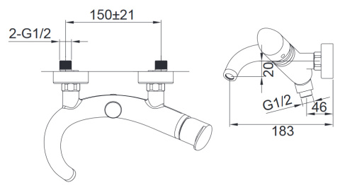 Blue Water Rogo Bateria wannowa chrom ROG-BWN.020C