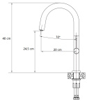 Quadron HALEY Bateria Zlewozmywakowa T LINE SteelQ pure carbon / Nano PVD złoty 3623522_BLMPVDG1