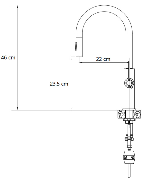 Quadron JENNIFER Bateria Zlewozmywakowa Q LINE SLIM SteelQ snow white/Nano PVD złoty 3623510_WHMPVDG1