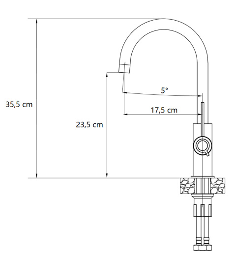 Quadron JODIE Bateria Zlewozmywakowa Q LINE SLIM SteelQ Nano PVD złoty 3623511_PVDG1
