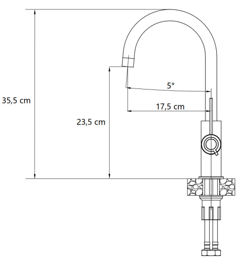 Quadron JODIE Bateria Zlewozmywakowa Q LINE SLIM SteelQ pure carbon 3623511_BLM