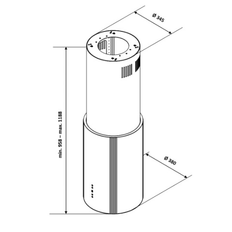 VDB Boho Isla White Okap kuchenny wyspowy w kolorze białym