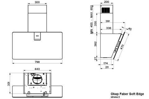 Faber Okap Przyścienny SOFT EDGE 80 BIANCO KOS 330.0597.528