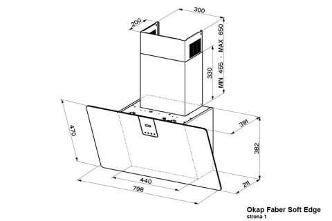 Faber Okap Przyścienny SOFT EDGE 80 BIANCO KOS 330.0597.528