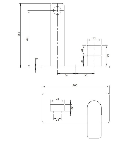 Omnires Baretti Bateria umywalkowa podtynkowa chrom BA7815CR