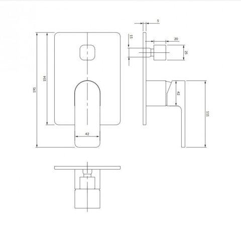 Omnires Baretti Bateria wannowo-prysznicowa podtynkowa chrom BA7835CR
