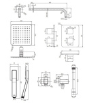 Omnires Slide Zestaw prysznicowy termostatyczny podtynkowy z deszczownicą grafit SYSSL11GR