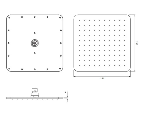 Omnires Slimline Deszczownica czarny mat WG225/OBL