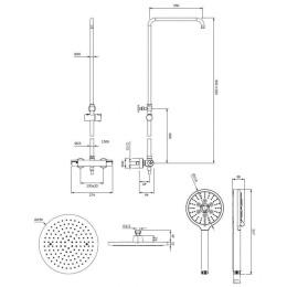 Omnires Y Termostatyczny system prysznicowy natynkowy chrom SYSY10/N/6CR