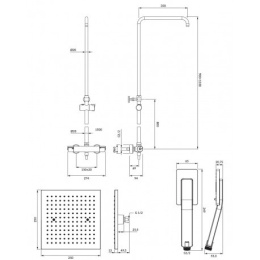Omnires Uni Termostatyczny system prysznicowy natynkowy chrom SYSY11/N/6CR