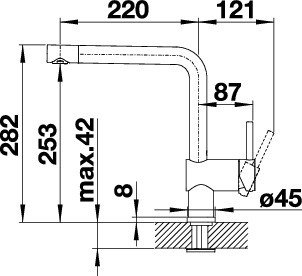 BLANCO Bateria LINUS powłoka PVD Steel 526241