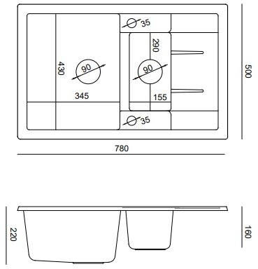 QUADRON MORGAN 156 GraniteQ black diamond/elementy miedziane HB8224U8-C1_P2O