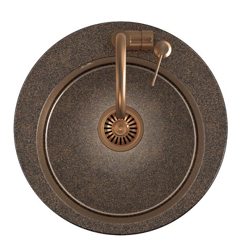 QUADRON zlewoz.1kom 51*51*20 CM MORGAN 210 STEINGRAN ART COOPER BLACK PEARL Z MIEDZIANYM ODPŁYWEM Z BATERIĄ NAOMI I DOZOWNIKIEM