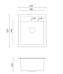 Quadron ZLEWOZMYWAK GRANITOWY JEDNOKOMOROWY 43*50*20,3 CM JOHNNY 100 BEŻOWY ZE STALOWYM ODPŁYWEM HCQJ4350BEZK