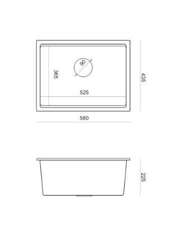Quadron Zlewozmywak 1-komorowy podwieszany Clark 580 Alabaster/Miedź BM5843221U-WH-PVDG1