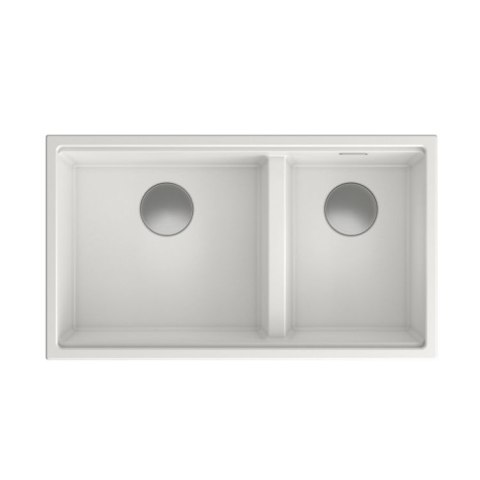 Quadron Zlewozmywak granitowy Clark 842 840 x 485 x 255 Alabaster/Stalowy BM3319102U-WH-BS