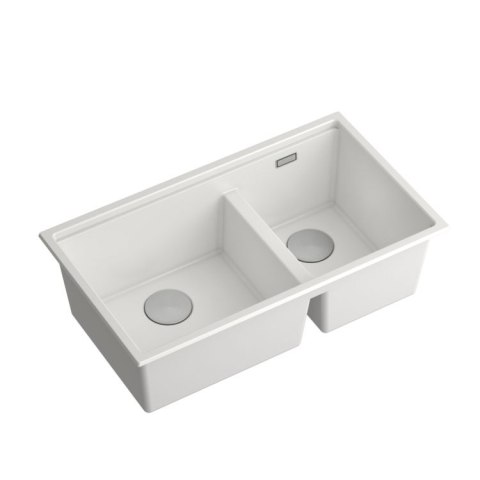 Quadron Zlewozmywak granitowy Clark 842 840 x 485 x 255 Alabaster/Złoty BM3319102U-WH-PVDG1