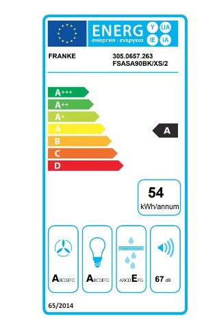  FRANKE studio FSAS A90 BK/XS Stal szlachetna/Czarne szkło Okap do wbudowania w szafkę AQ-Sense 305.0657.263