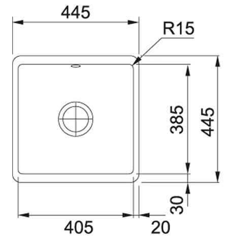  FRANKE studio Kubus KBK 110-41 Odp ZSyf białypolarny Zlewozmywak ceramiczny Kubus Bia 40,5X38,5CM 126.0379.976