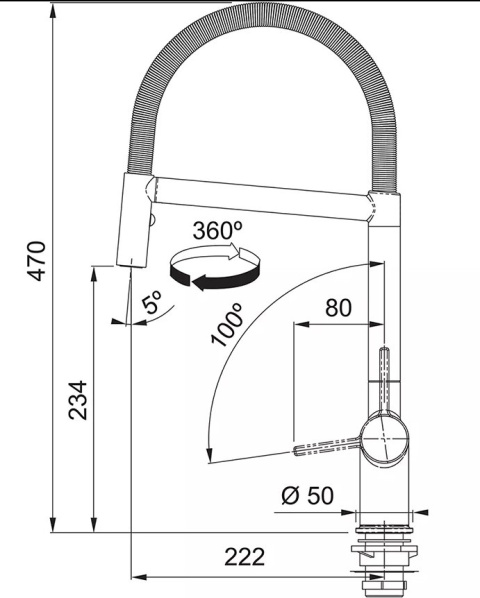  FRANKE studio Tap Active Semi Pro 2 jets Chrom Bateria kuchenna 115.0653.407