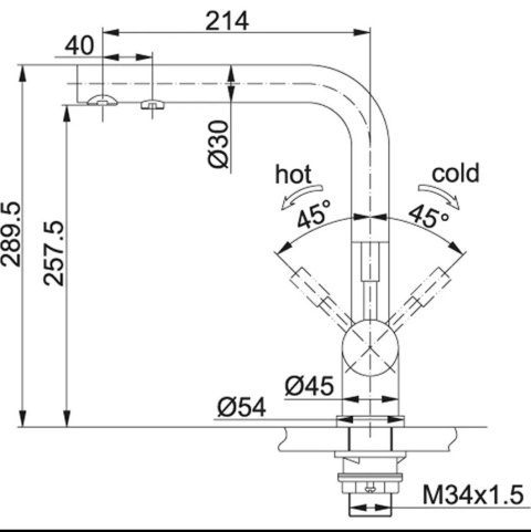  FRANKE studio Tap Atlas clear spout 2HM 3-ways FIP Bateria kuchenna Stal szlachetna 120.0179.978