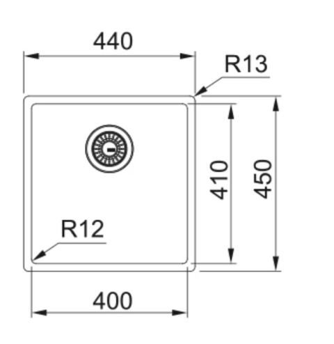  Franke STUDIO Box Mythos Masterpiece BXM 210/110-40 zlewozmywak stalowy 44x45 cm antracyt 127.0627.533