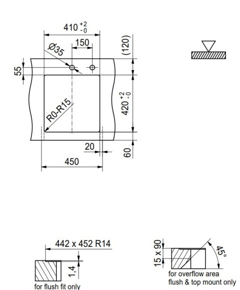  Franke STUDIO Box Mythos Masterpiece BXM 210/110-40 zlewozmywak stalowy 44x45 cm antracyt 127.0627.533
