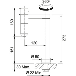 Franke STUDIO Vital bateria do filtrowania wody chrom/gun metal 120.0621.228