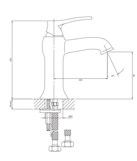 Omnires Art Deco Bateria umywalkowa złota AD5110GL