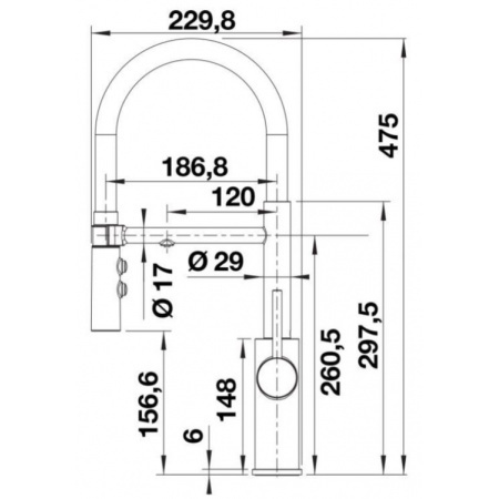 Blanco Catris-S Flexo Filter Bateria kuchenna wysoka z wyciąganą wylewką z filtrem czarny mat 526707