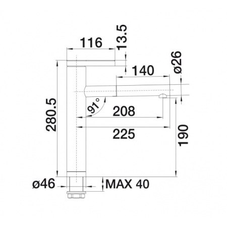 Blanco Linee-S Silgranit-Look Bateria kuchenna z wyciąganą wylewką wulkaniczny szary/chrom 526956
