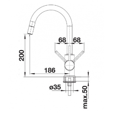 Blanco Mida-S Silgranit-Look Bateria kuchenna z wyciąganą wylewką wysoka wulkaniczny szary 526967