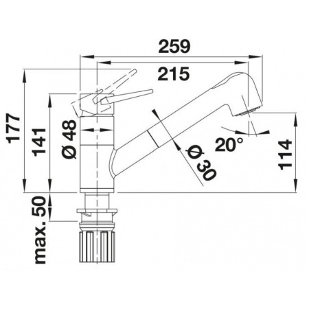 Blanco Wega-S II Silgranit-Look Bateria kuchenna z wyciąganą wylewką chrom/delikatny biały 526982