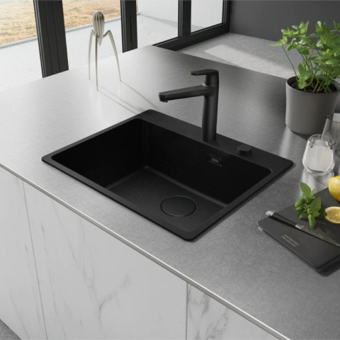  Franke studio Zlewozmywak Maris MRG 610-54 FTL czarny mat + czarny zestaw odpływowy 114.0693.579