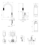 Omnires Switch bateria kuchenna stojąca z zestawem filtrującym miedź SW9057-FD1CP