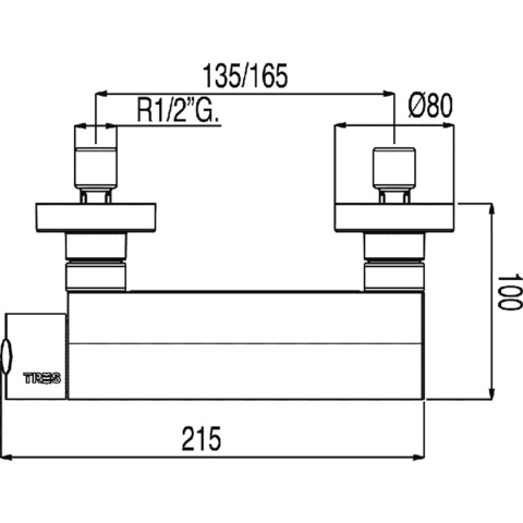 TRES LEX-TRES Bateria natryskowa Słuchawka z efektem masażu chrom 181468