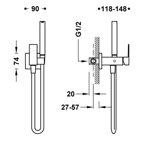 Tres Cuadro-Tres Bateria Bidette chrom 00612301