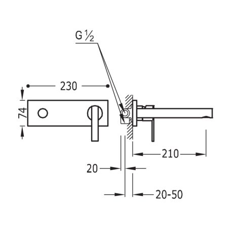 Tres Lex Tres bateria umywalkowa podtynkowa 08120021