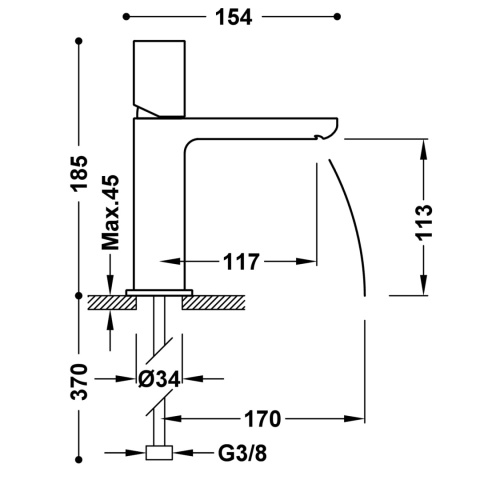 Tres Loft-Tres Bateria umywalkowa kolor chrom 20010102D
